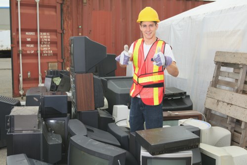 Professional waste clearance team at work